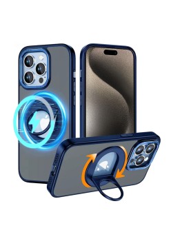 Husa pentru iPhone 15 Pro - Techsuit MagSafe Ghost Holder Series - Matte Blue
