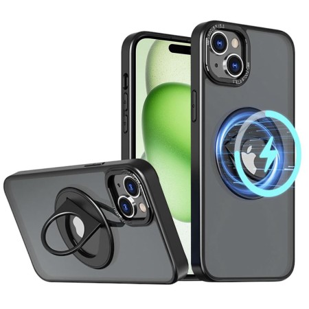 Husa pentru iPhone 15 Plus - Techsuit MagSafe Ghost Holder Series - Matte Black