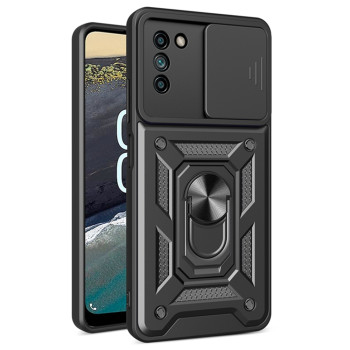 Husa telefon compatibila Nokia G22, Slide & Snap Premium, Magnetic Ring Holder, Negru