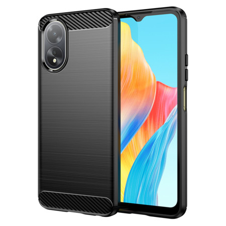 Husa Carbon compatibila Oppo A38 Tech AntiSoc, Negru