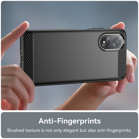 Husa Carbon compatibila Oppo A38 Tech AntiSoc, Negru
