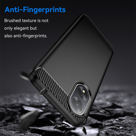 Husa Carbon compatibila Oppo A38 Tech AntiSoc, Negru