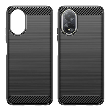 Husa Carbon compatibila Oppo A38 Tech AntiSoc, Negru