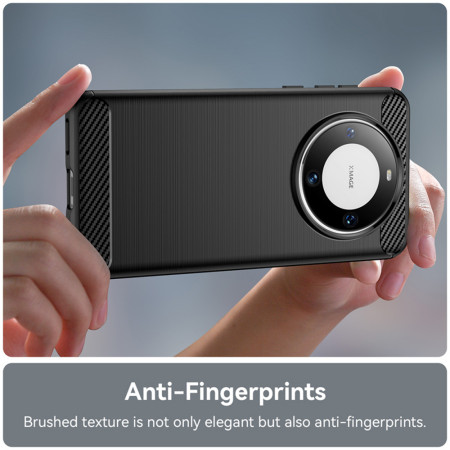 Husa Carbon compatibila Huawei Mate 60, Tech AntiSoc, Negru