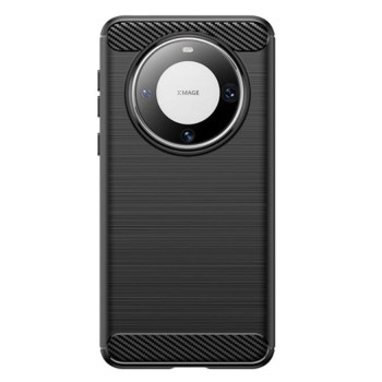 Husa Carbon compatibila Huawei Mate 60 Pro, Tech AntiSoc, Negru