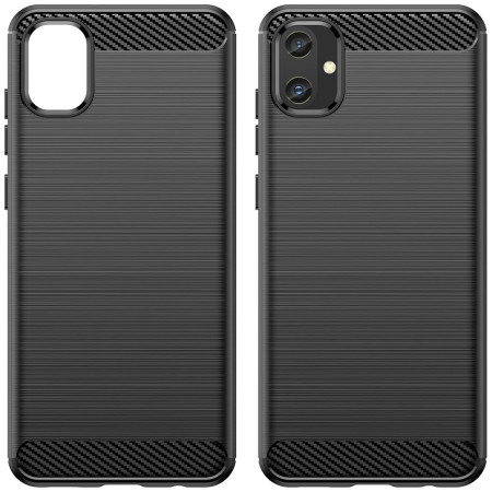 Husa Carbon compatibila Samsung Galaxy A05, Tech AntiSoc, Negru