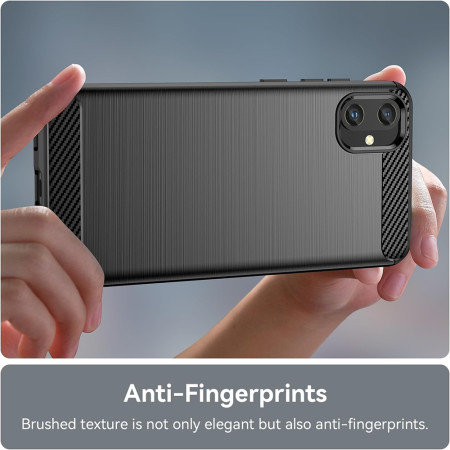 Husa Carbon compatibila Samsung Galaxy A05, Tech AntiSoc, Negru