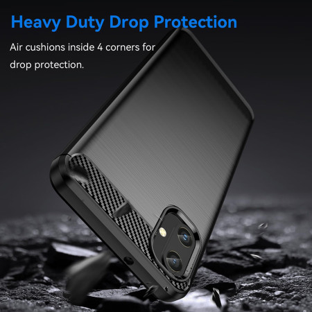 Husa Carbon compatibila Samsung Galaxy A05, Tech AntiSoc, Negru