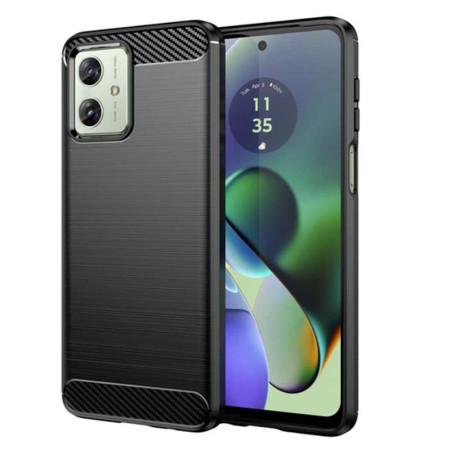 Husa Carbon compatibila Motorola Moto G54, Tech Protect Anti-Soc, Negru