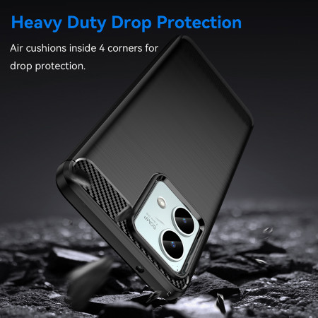 Husa Carbon compatibila Motorola Moto G84, Tech AntiSoc, Negru