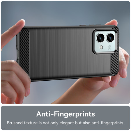 Husa Carbon compatibila Motorola Moto G84, Tech AntiSoc, Negru