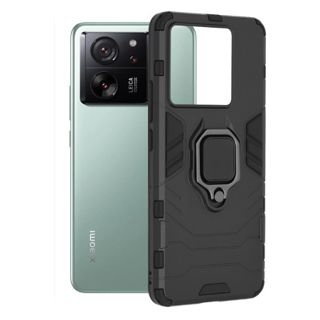 Husa telefon compatibila Xiaomi 13T / 13T Pro, Inel Magnetic tip Suport Auto, Negru