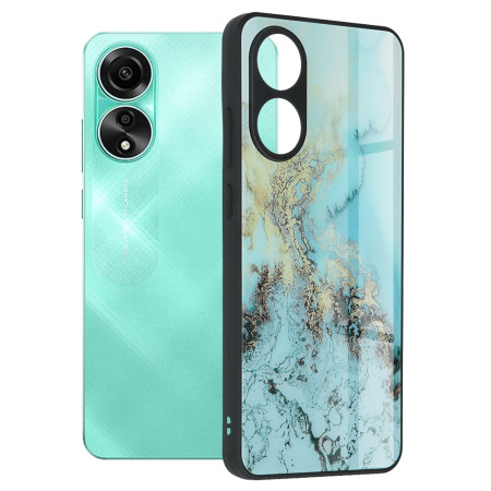 Husa telefon compatibila Oppo A78 4G, Tech Glass, Blue Ocean