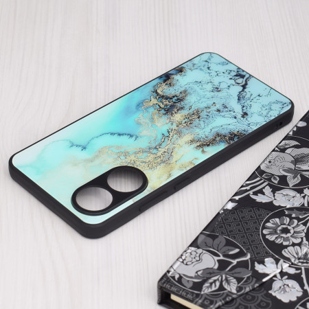 Husa telefon compatibila Oppo A78 4G, Tech Glass, Blue Ocean