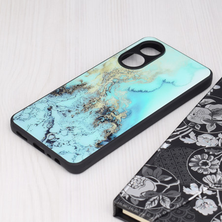 Husa telefon compatibila Oppo A78 4G, Tech Glass, Blue Ocean