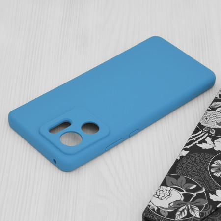 Husa de telefon compatibila Motorola Edge 40 / Edge 2023, Antiamprenta, Interior Microfibra, Camera Extra Pro, Denim Blue