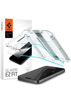 Folie pentru iPhone 15 Pro Max (set 2) - Spigen Glas.TR EZ FIT - Clear