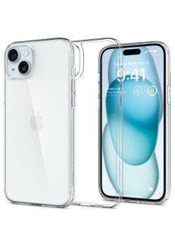 Husa pentru iPhone 15 - Spigen Air Skin Hybrid - Crystal Clear