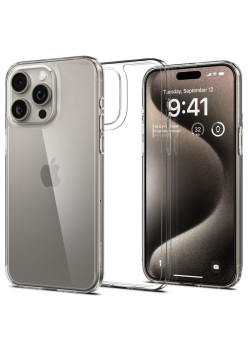 Husa pentru iPhone 15 Pro Max - Spigen Air Skin Hybrid - Crystal Clear