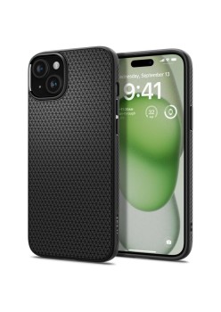 Husa pentru iPhone 15 Plus - Spigen Liquid Air - Matte Black