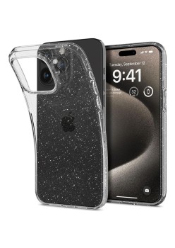 Huse pentru iPhone 15 Pro Max - Spigen Liquid Crystal Glitter - Crystal Quartz