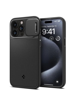 Husa iPhone 15 Pro - Spigen Optik Armor - Black