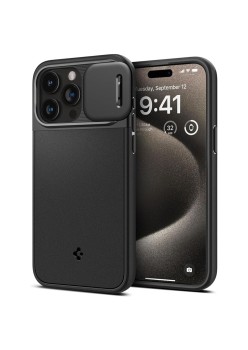Husa iPhone 15 Pro Max - Spigen Optik Armor - Black