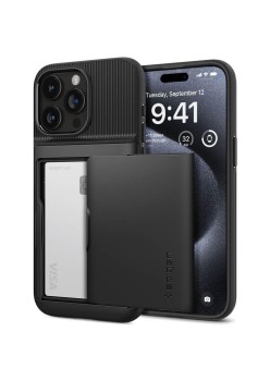 Husa pentru iPhone 15 Pro - Spigen Slim Armor CS - Black