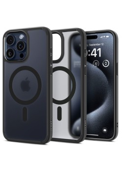 Husa pentru iPhone 15 Pro Max - Spigen Ultra Hybrid MagSafe - Frost Black