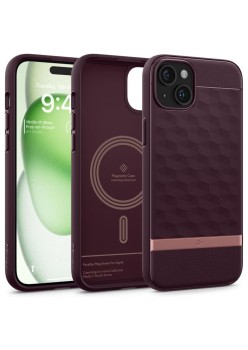 Husa pentru iPhone 15 - Spigen Caseology Parallax MagSafe - Burgundy
