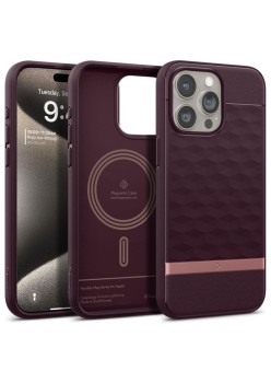Husa pentru iPhone 15 Pro Max - Spigen Caseology Parallax MagSafe - Burgundy