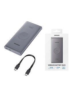 Samsung - Original Power Bank (EB-U3300XJEGEU) - Wireless Charging, 2xType-C, 10000mAh, 25W, 3A - Dark Gray (Blister Packing)