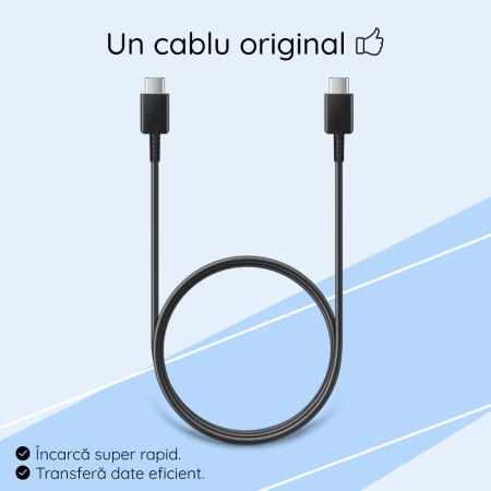 Cablu de Date USB-C la Type-C Fast Charging 3A, 1m - Samsung (EP-DA705BWE) - White (Bulk Packing)