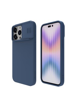 Husa pentru iPhone 15 Pro - Nillkin CamShield Silky MagSafe Silicone - Midnight Blue