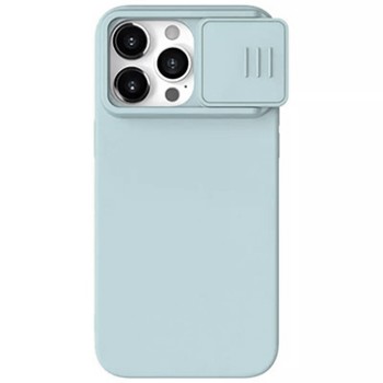 Husa pentru iPhone 15 Pro - Nillkin CamShield Silky MagSafe Silicone - Haze Blue