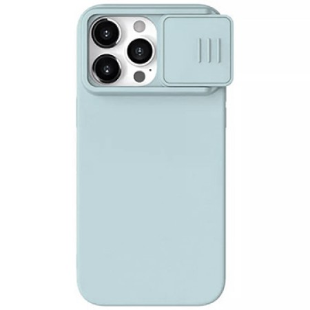 Husa pentru iPhone 15 Pro - Nillkin CamShield Silky MagSafe Silicone - Haze Blue