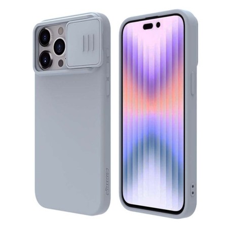Husa pentru iPhone 15 Pro - Nillkin CamShield Silky MagSafe Silicone - Haze Blue