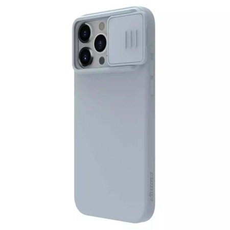 Husa pentru iPhone 15 Pro - Nillkin CamShield Silky MagSafe Silicone - Haze Blue