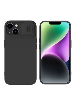 Husa pentru iPhone 15 Plus - Nillkin CamShield Silky MagSafe Silicone - Classic Black