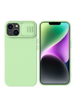 Husa pentru iPhone 15 Plus - Nillkin CamShield Silky MagSafe Silicone - Mint Green