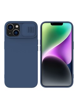 Husa pentru iPhone 15 Plus - Nillkin CamShield Silky MagSafe Silicone - Midnight Blue