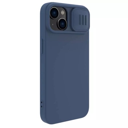 Husa pentru iPhone 15 Plus - Nillkin CamShield Silky MagSafe Silicone - Midnight Blue