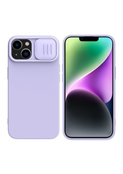 Husa pentru iPhone 15 Plus - Nillkin CamShield Silky MagSafe Silicone - Misty Purple