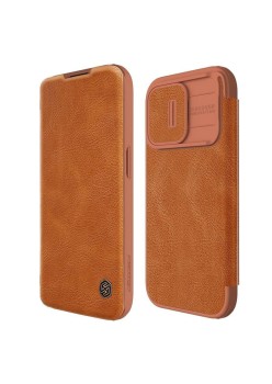Husa pentru iPhone 15 Pro Max - Nillkin QIN Pro Leather Case - Brown