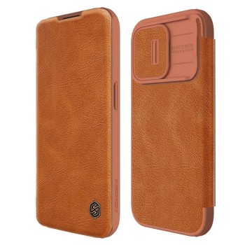 Husa pentru iPhone 15 Pro Max - Nillkin QIN Pro Leather Case - Brown