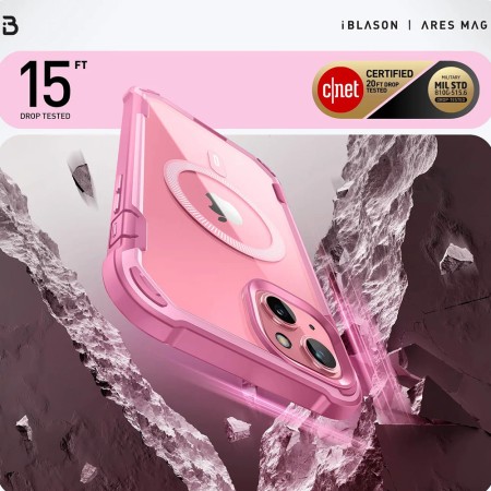 Husa pentru iPhone 15 - i-Blason Ares MagSafe - Pink