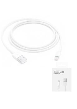 Cablu de Date USB-A la Lightning, 1m - Apple A1480 (MXLY2ZM/A) - White (Blister Packing)