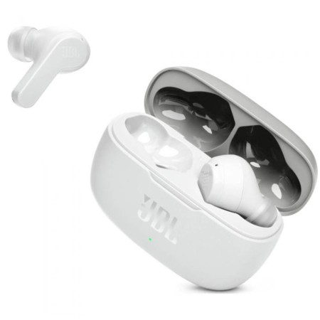 JBL - Wireless Earbuds (Wave 200) - Bluetooth 5.0, True Wireless, Microphone, Voice Assistant, Siri - White