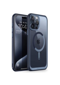 Husa pentru iPhone 15 Pro - Supcase Unicorn Beetle Slim Clear MagSafe - Navy