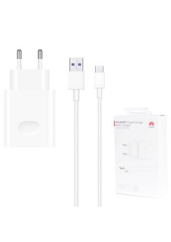 Incarcator pentru Priza, Fast Charging, 22.5W + Cablu Type-C, 5A, 1m - Huawei CP404 (HW-100225E00) - White (Bister Packing)